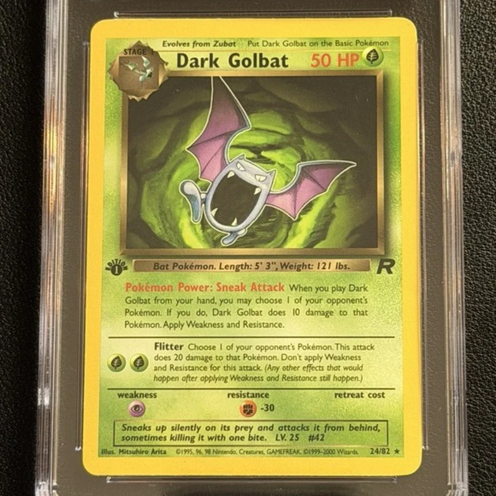 Pokemon Dark Golbat Non-Holo 1st Edition 24/82 CGC 7.5 TCG 2000 Team Rocket WotC